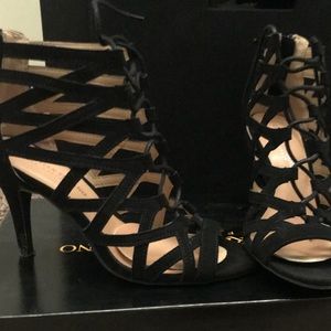 Christian Siriano Black Lace Up Heels